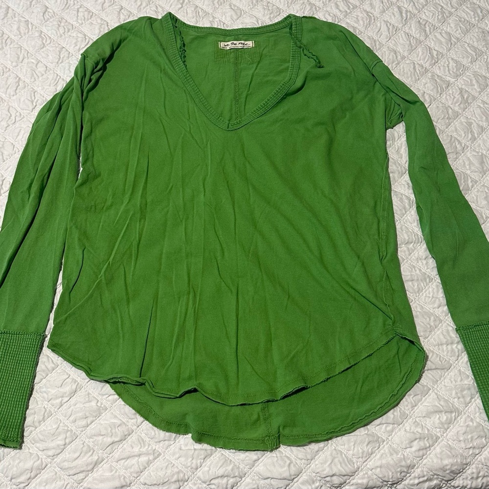 We The Free Emerald V-Neck Blouse